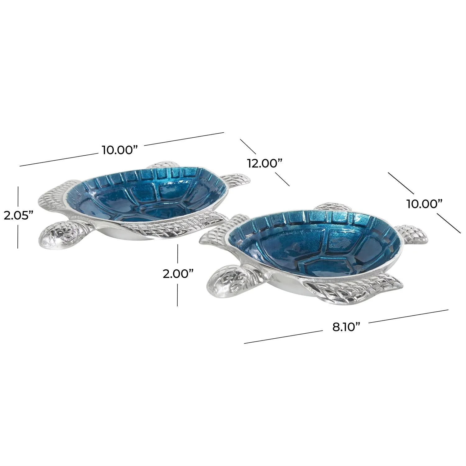 2pc Decorative Turtle Bowl Set in Blue