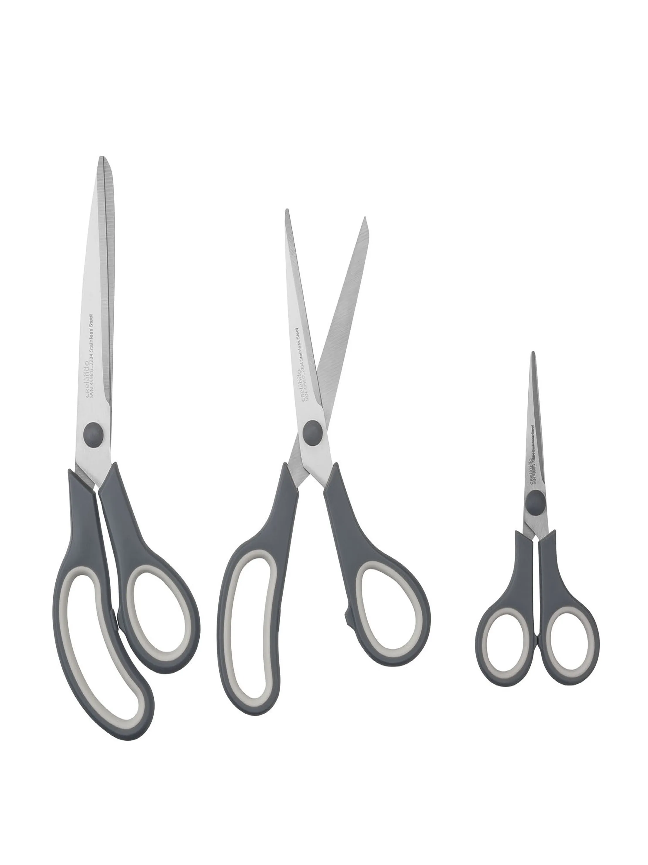 3-Piece Scissors Set, Dark Grey