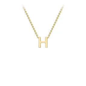 9K Yellow Gold 'H' Initial Adjustable Letter Necklace 38/43cm