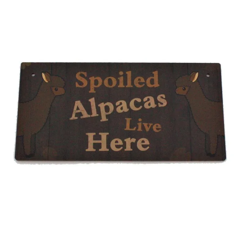 Alpaca Home Decor Wooden Plaque