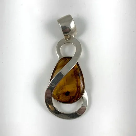 Amber & Sterling Silver Pendant