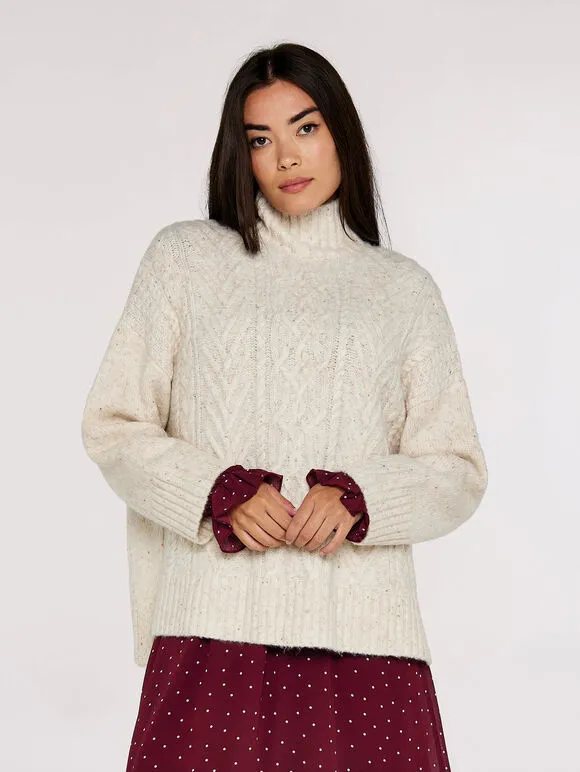 Apricot Chunky Mix Knit Sweater