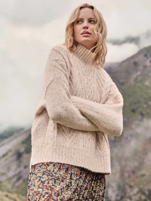 Apricot Chunky Mix Knit Sweater