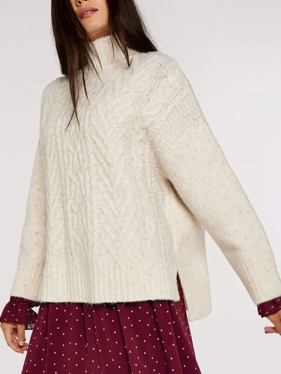 Apricot Chunky Mix Knit Sweater