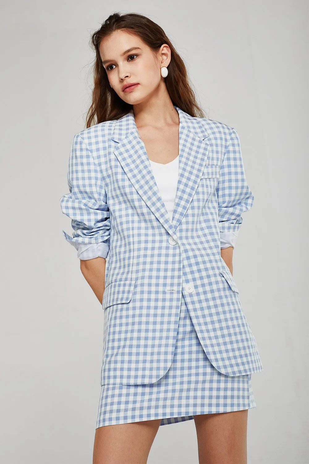 Aria Oversized Gingham Blazer