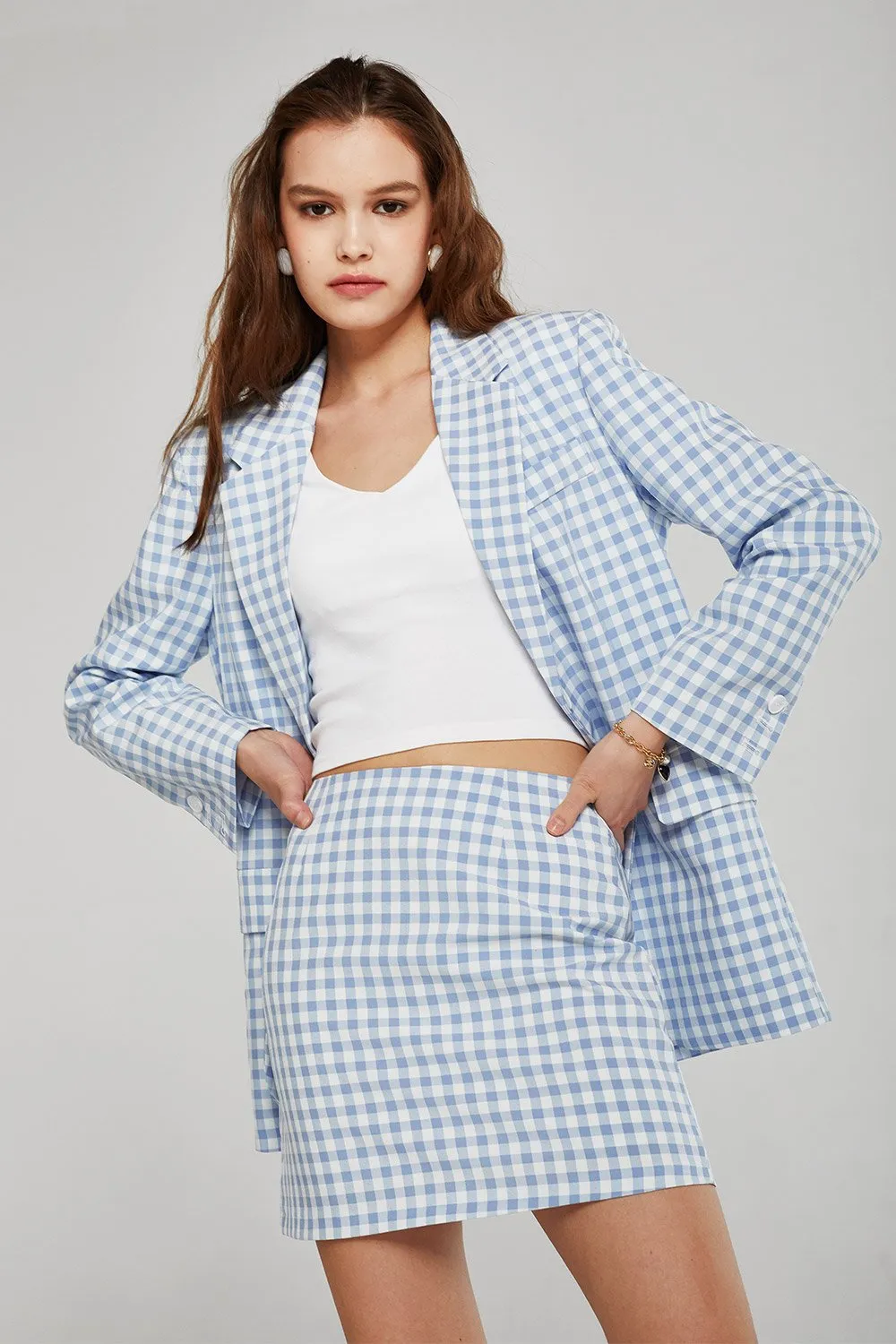 Aria Oversized Gingham Blazer