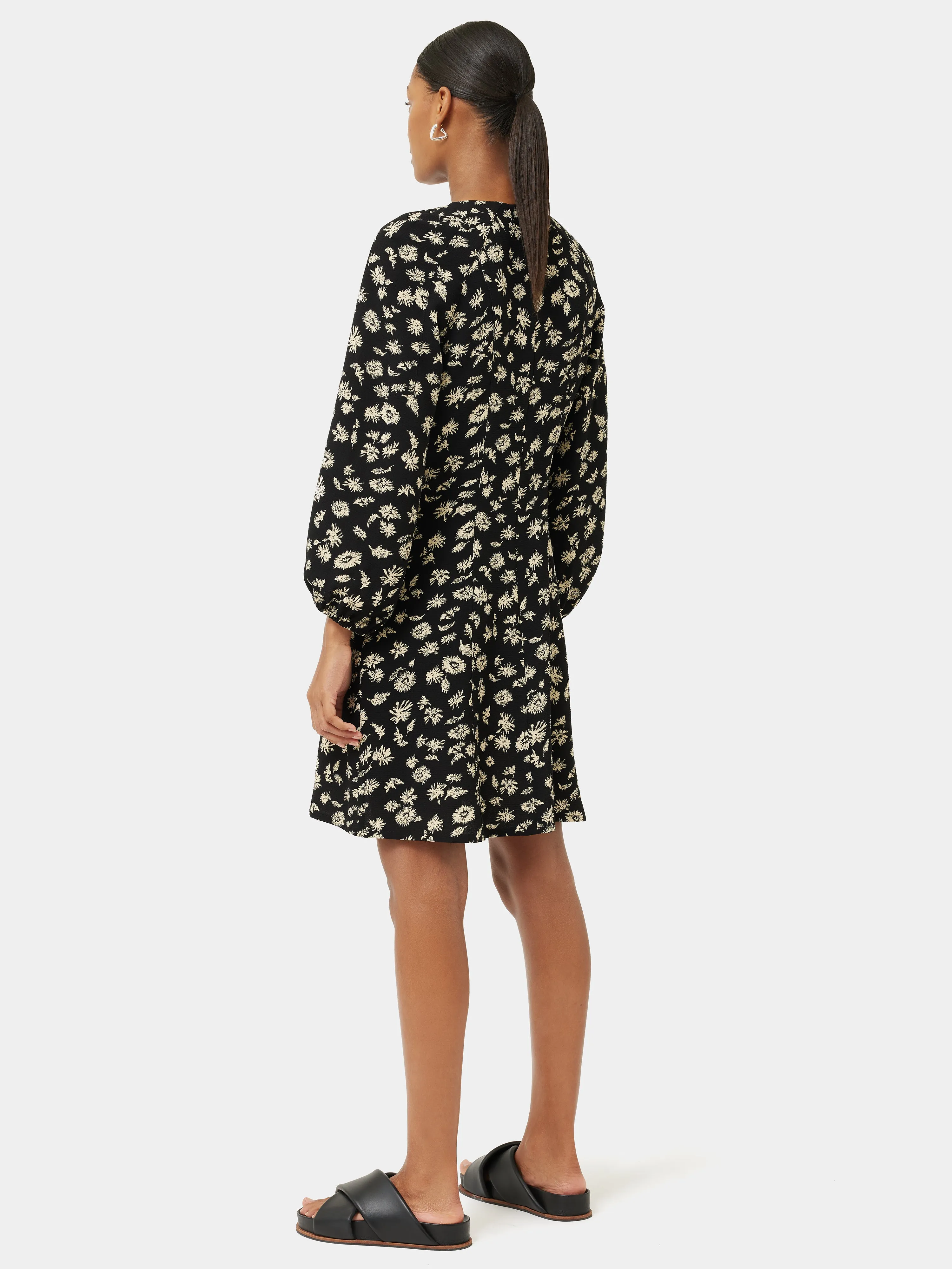 Aster Floral Short Dress | Black