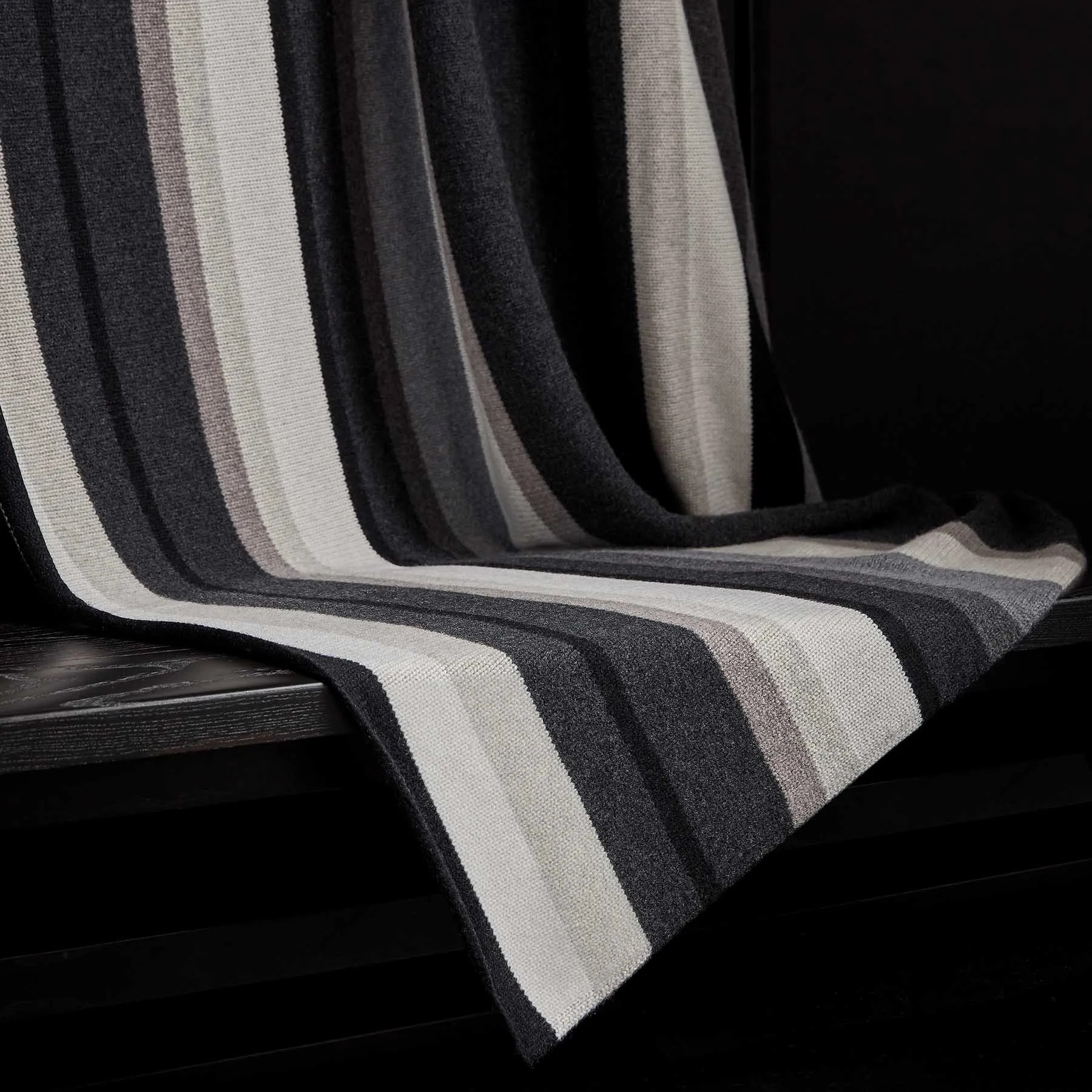 Baja Graded Striped Blanket - Charcoal Stripe