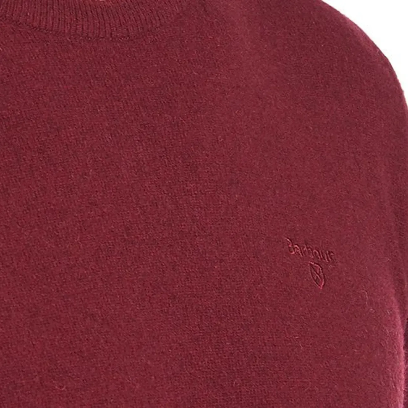 Barbour Essential Lambswool Crew Neck Ruby