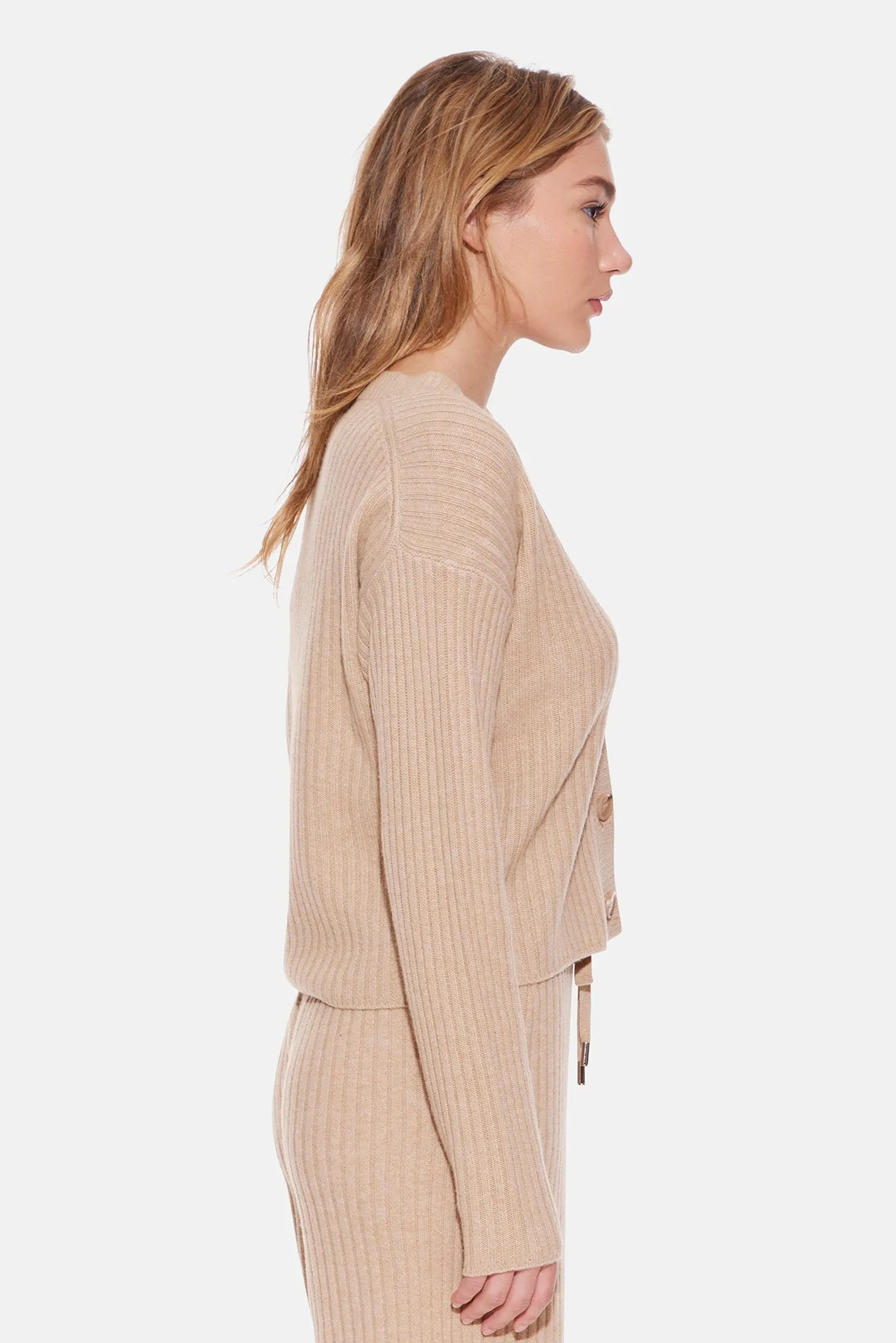 Beatrice Ribbed Cardigan Sand Hill