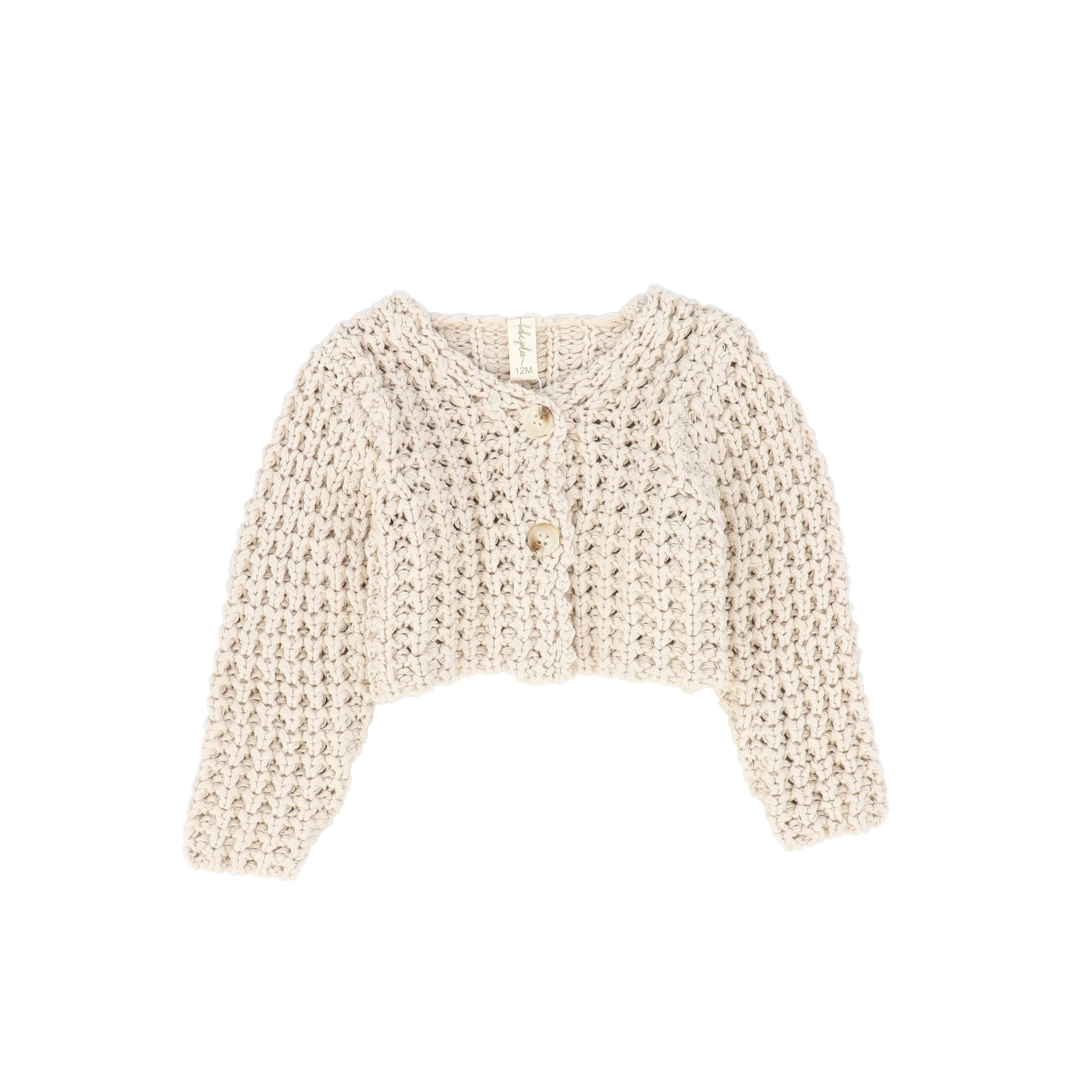 Jolee Bebe Beige Chunky Knit Cozy Cardigan Sweater