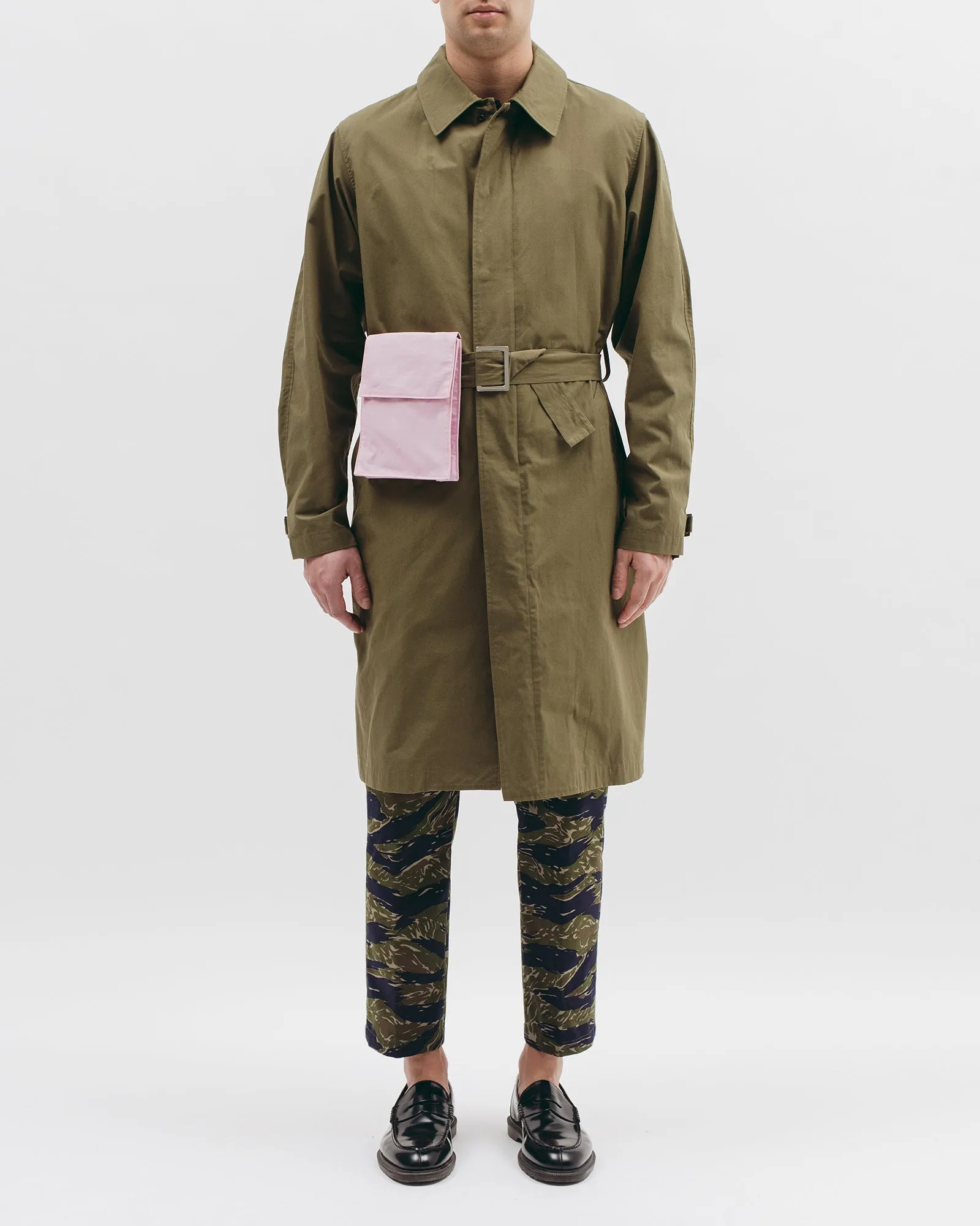 Belted Overcoat - Tropical Green