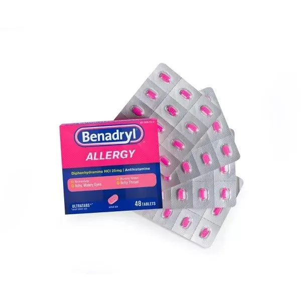 Benadryl Ultratabs Antihistamine Allergy Relief Tablets 25mg  - 48ct