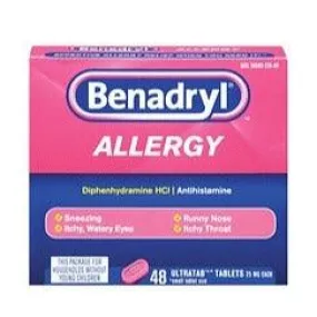 Benadryl Ultratabs Antihistamine Allergy Relief Tablets 25mg  - 48ct