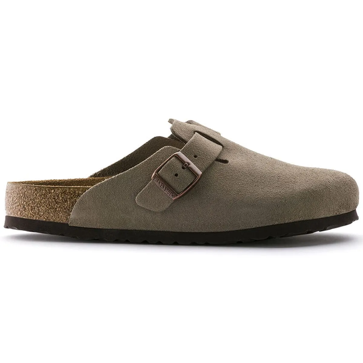 Birkenstock Boston Soft Footbed Narrow Taupe Suede