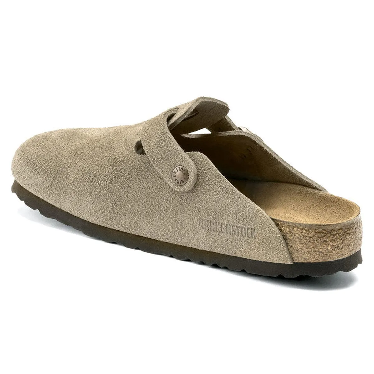 Birkenstock Boston Soft Footbed Narrow Taupe Suede