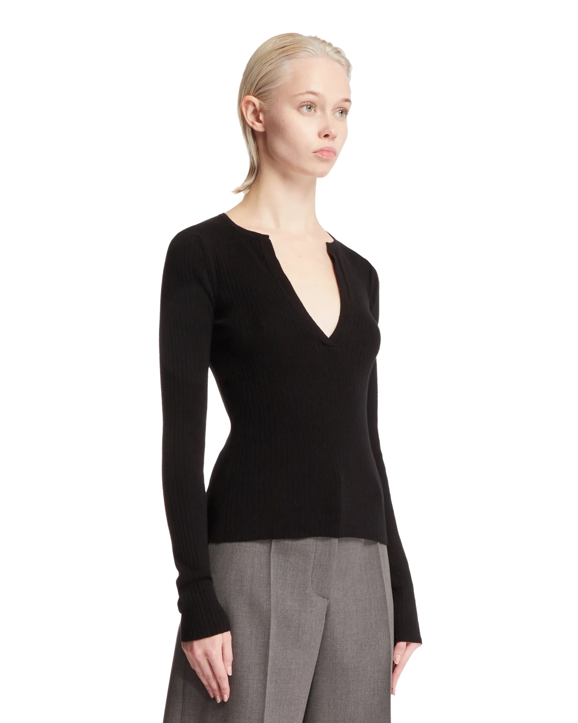 Black Cashmere Silk Jumper