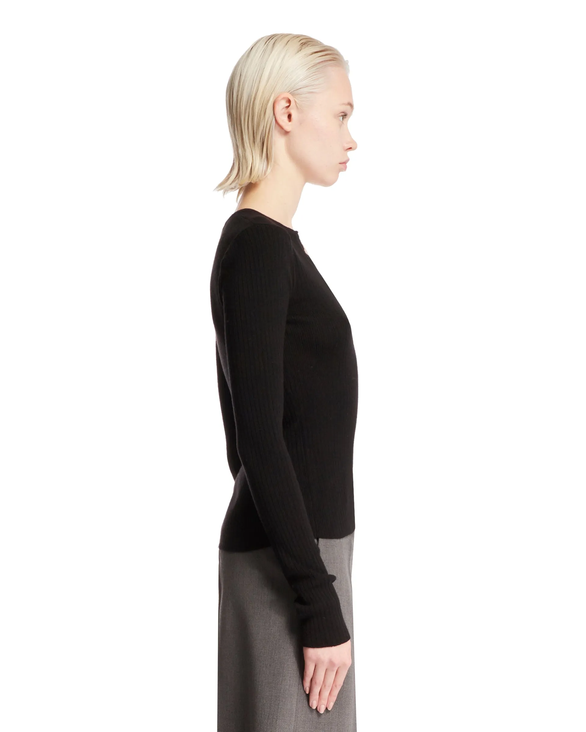 Black Cashmere Silk Jumper