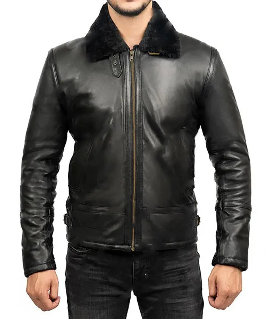 Black Leather Flight Jacket