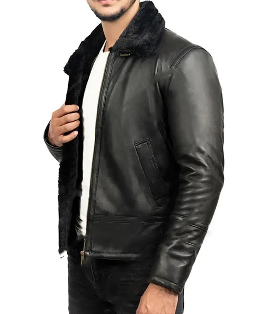 Black Leather Flight Jacket