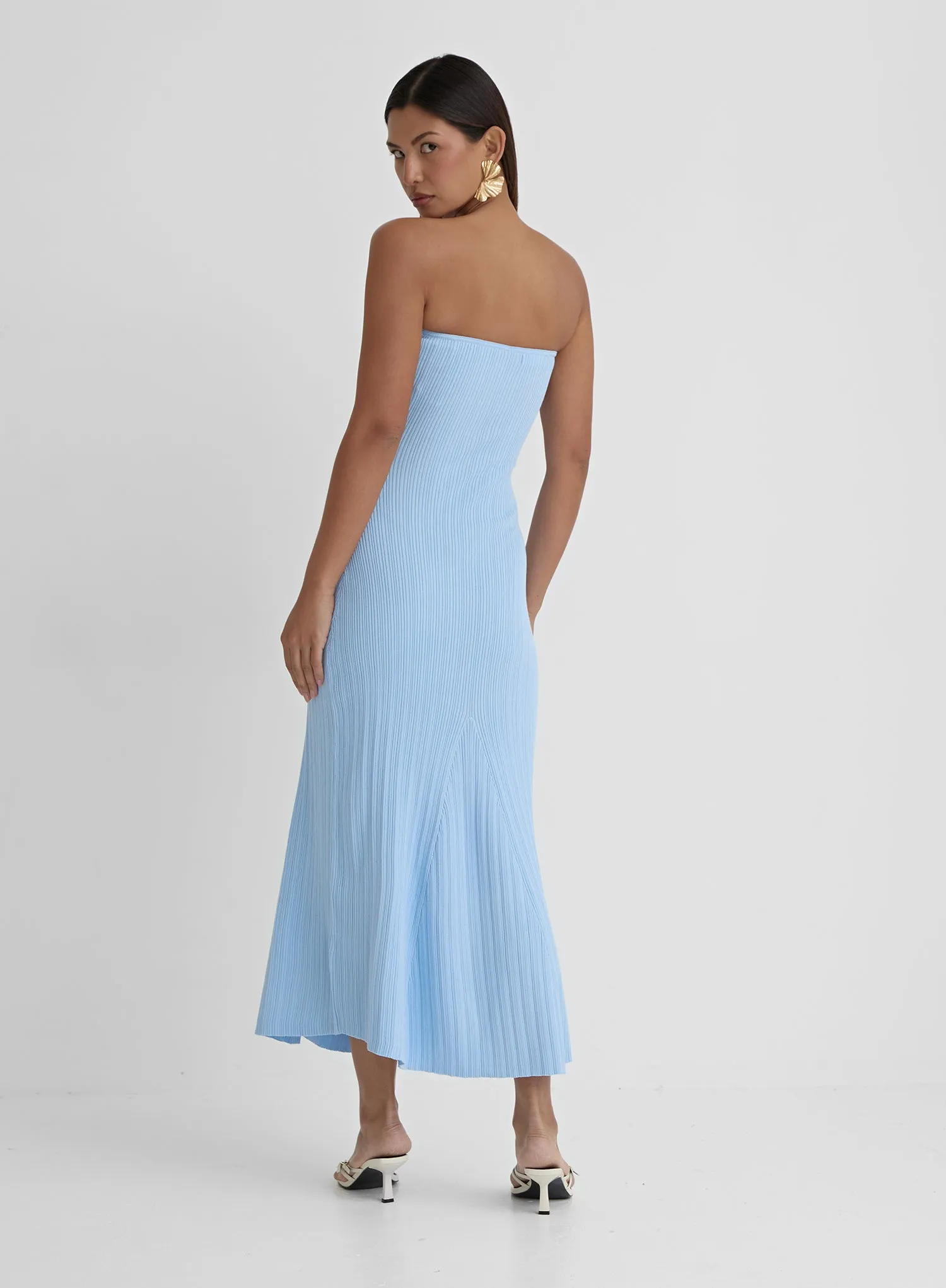 Blue Bandeau Knitted Maxi Dress- Henley