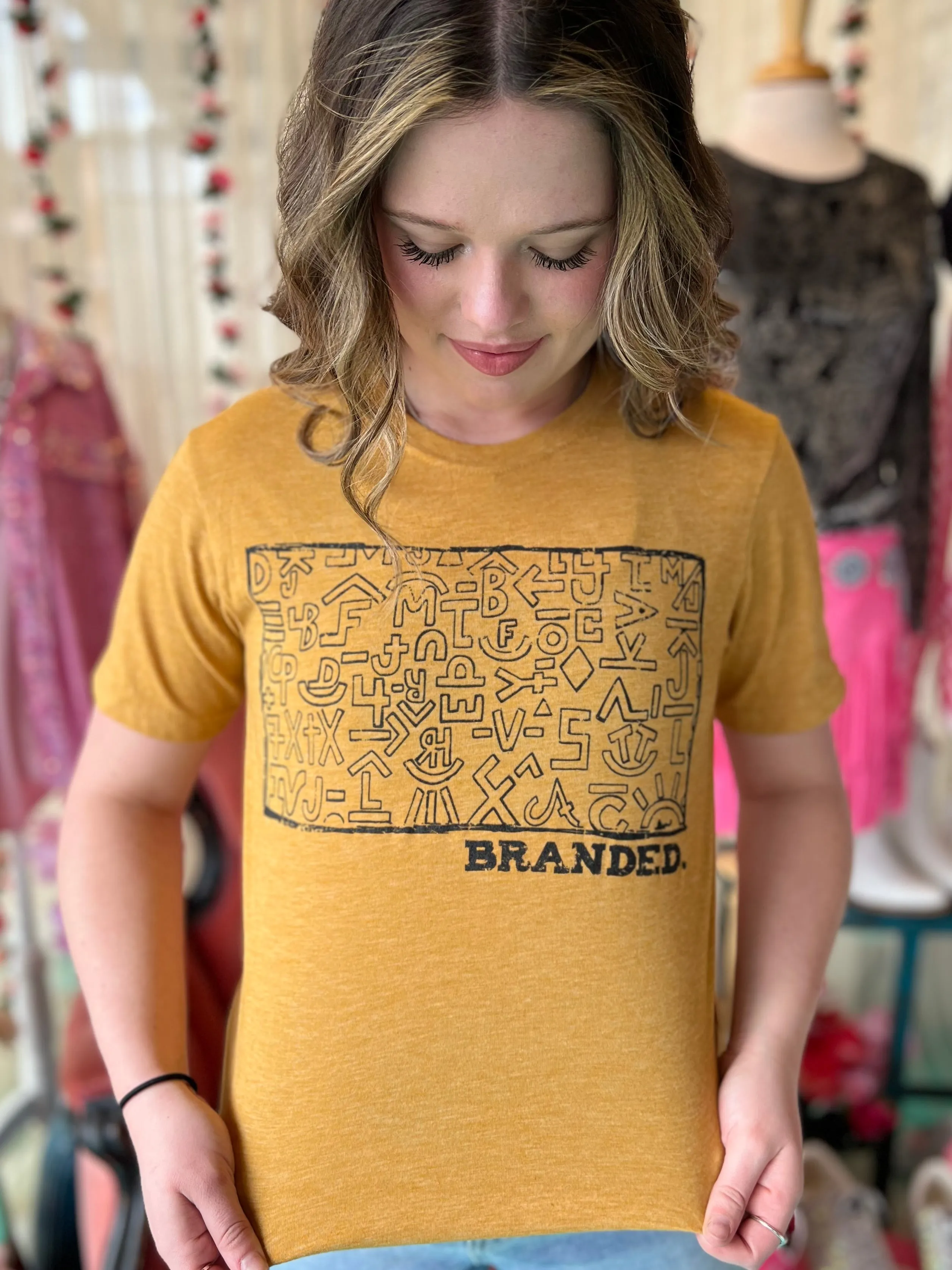 Branded Mustard Tee