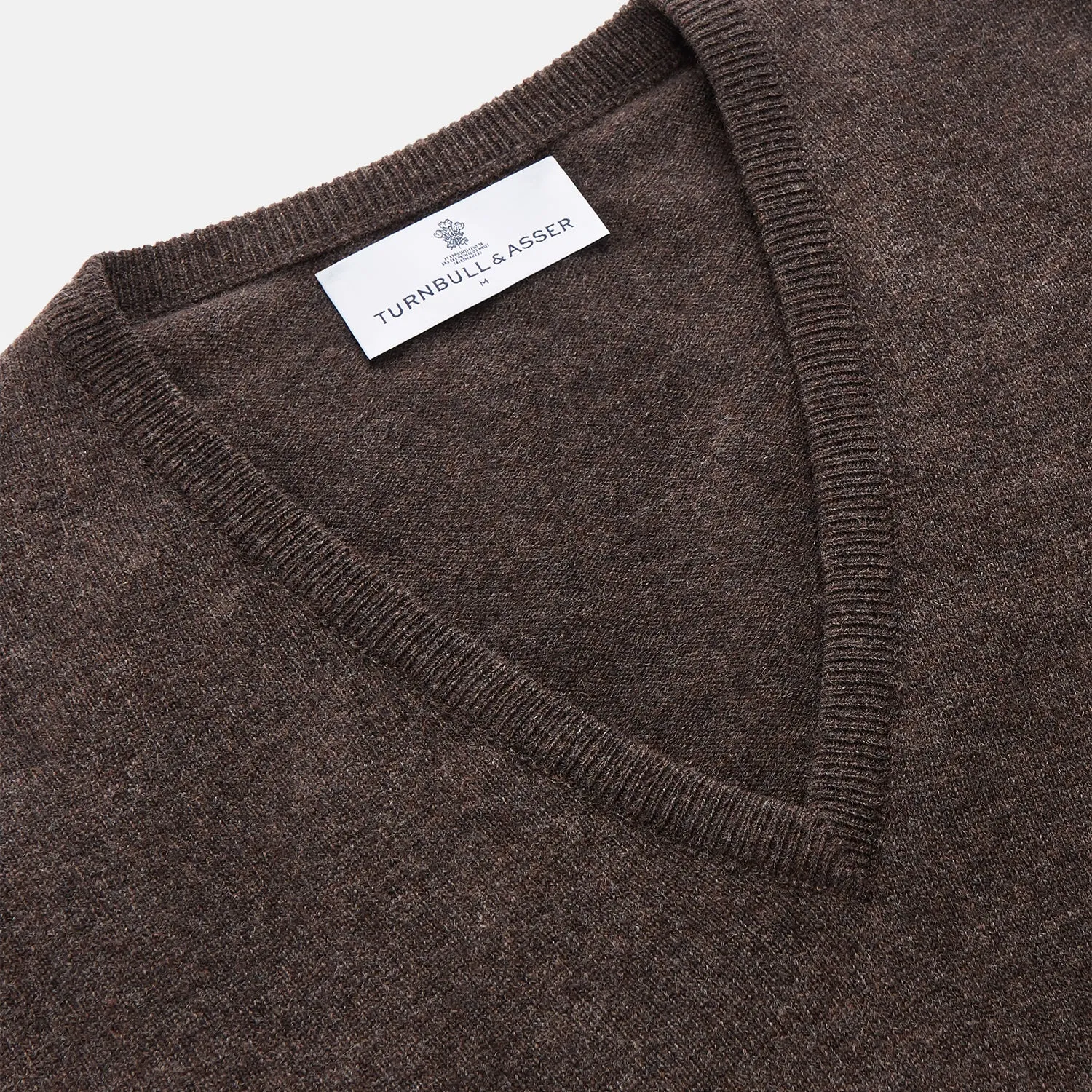 Brown Cashmere V-neck Paden Jumper