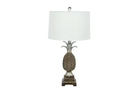 BROWN POLYSTONE FRUIT PINEAPPLE TABLE LAMP