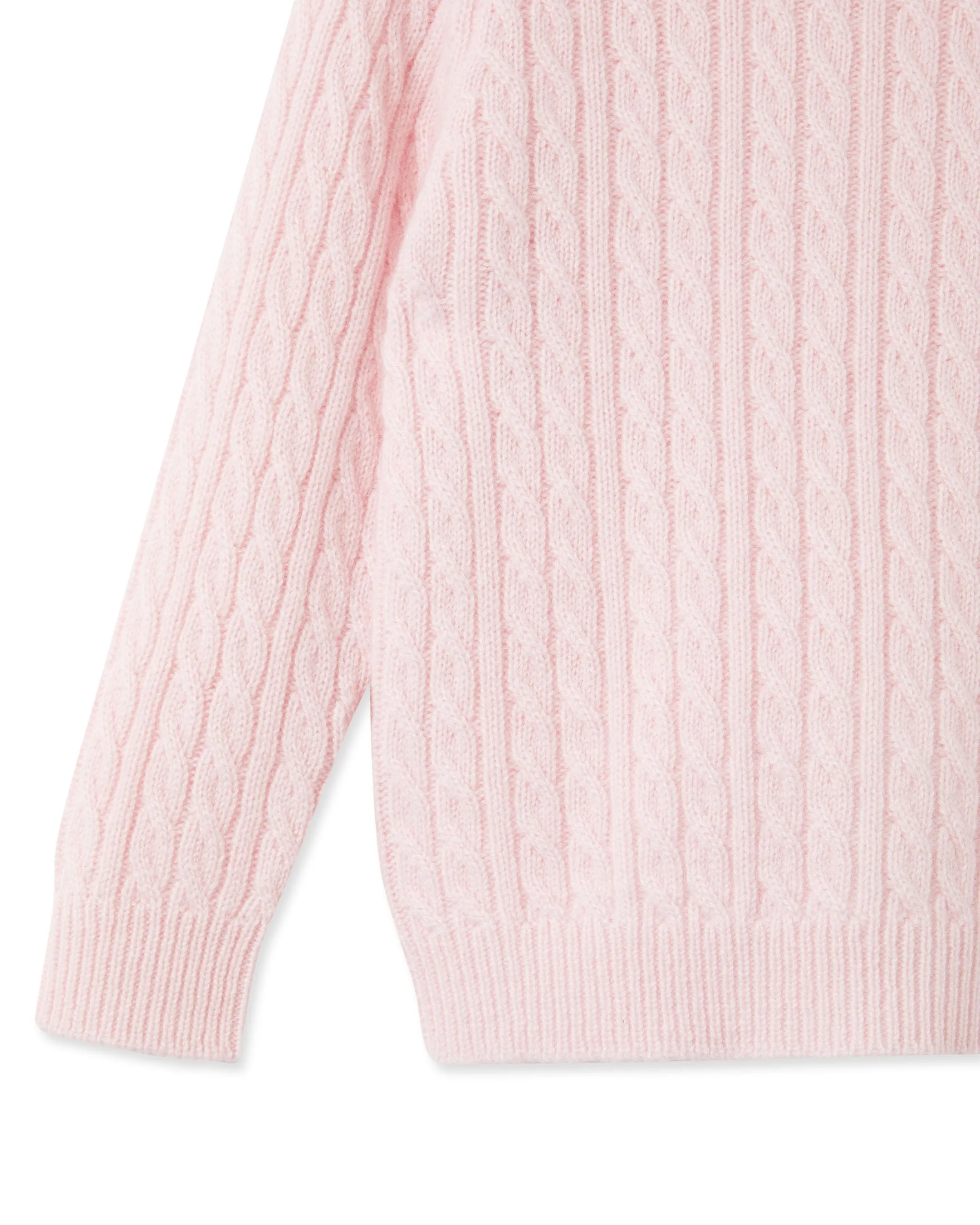 Cable Cashmere Sweater Pale Pink