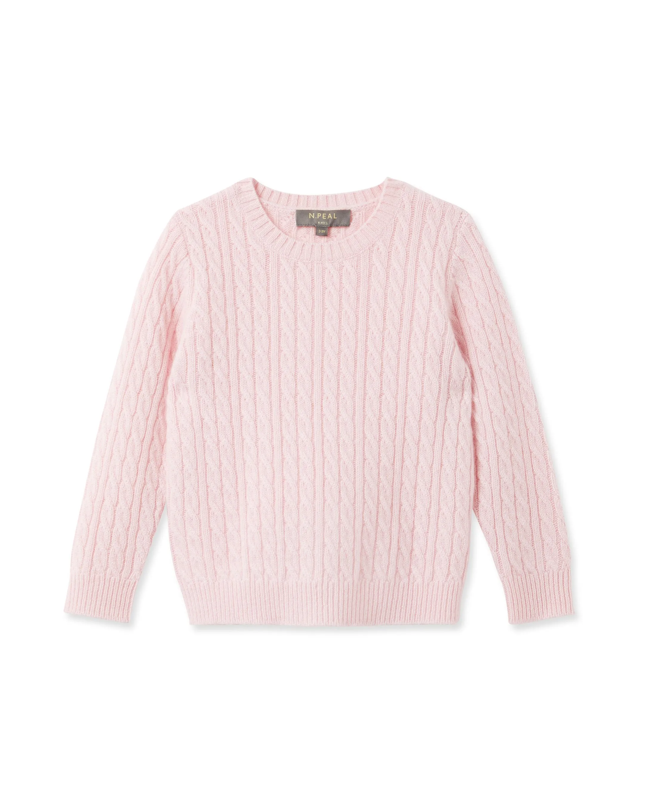 Cable Cashmere Sweater Pale Pink