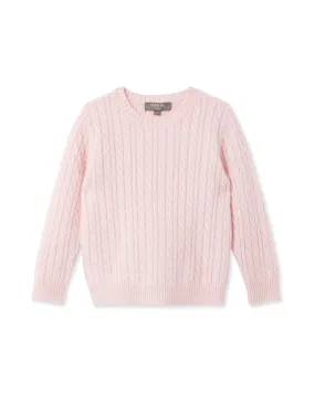 Cable Cashmere Sweater Pale Pink