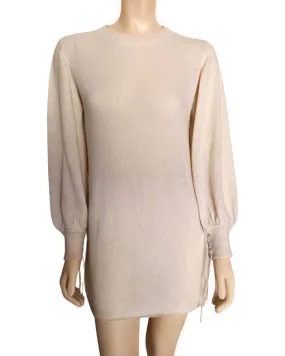 CASHMERE SILK DRAWSTIRNG CUFF SWEATER