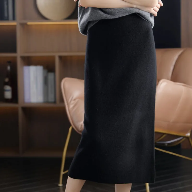 Casual Thick Cashmere Skirt