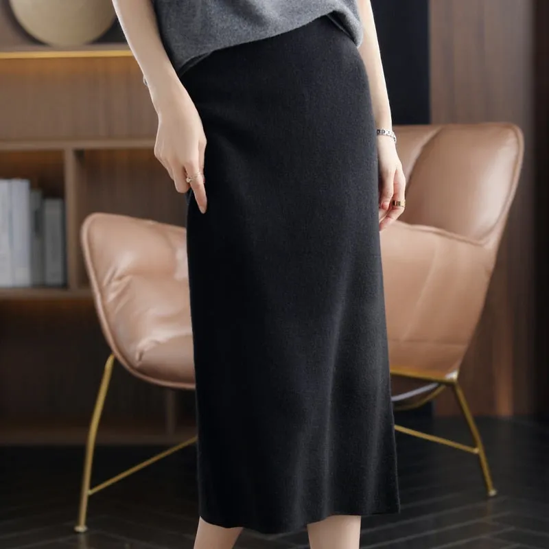 Casual Thick Cashmere Skirt