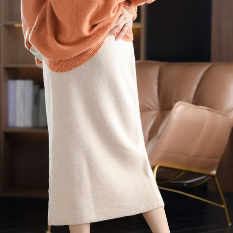 Casual Thick Cashmere Skirt