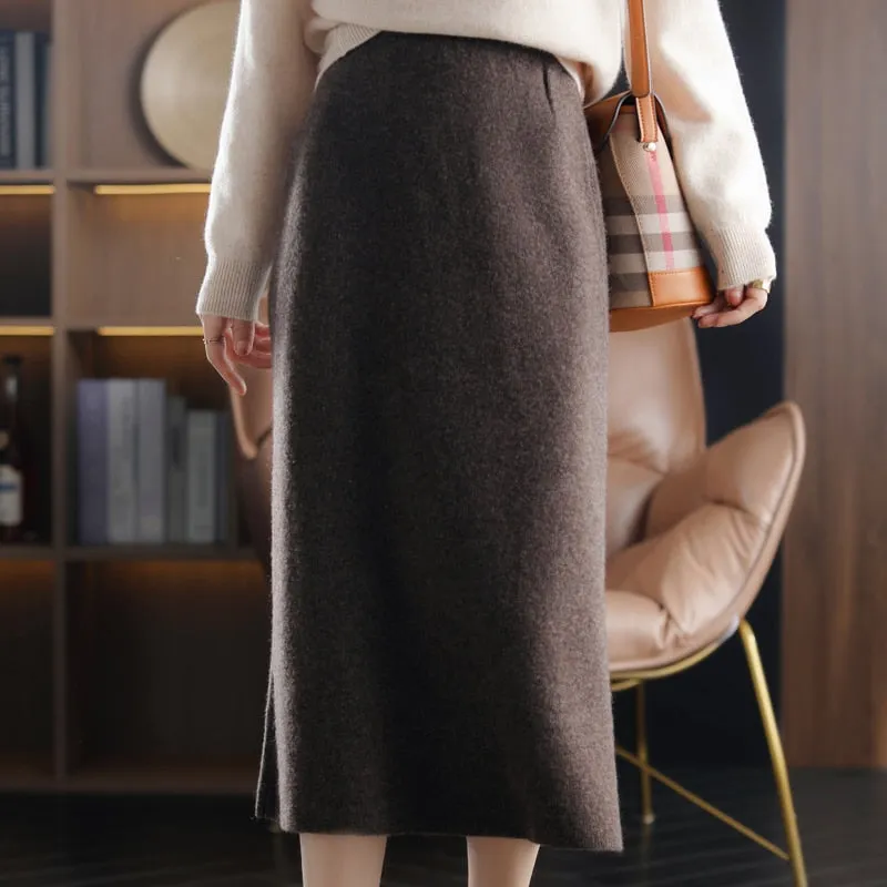 Casual Thick Cashmere Skirt