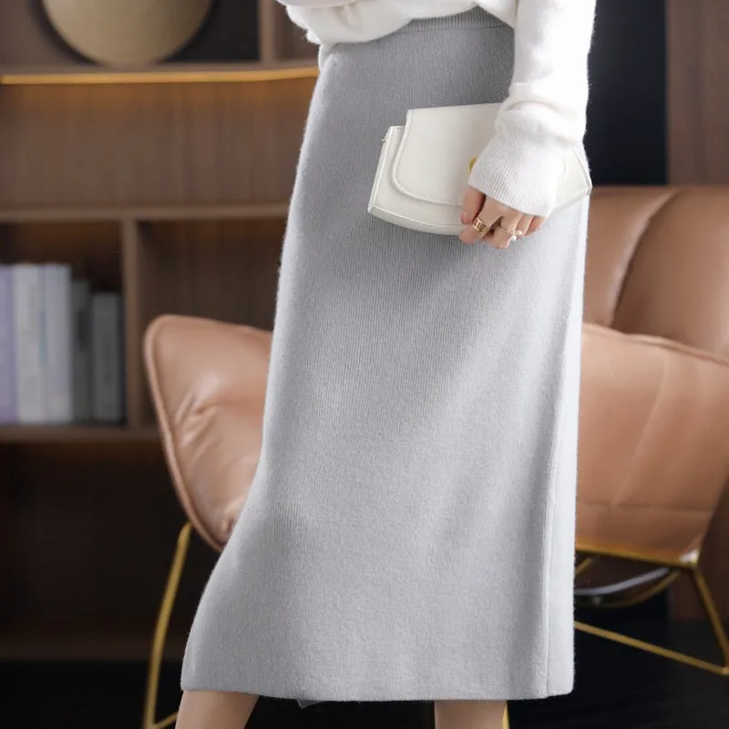 Casual Thick Cashmere Skirt