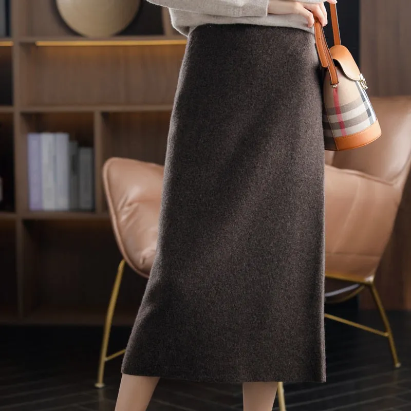 Casual Thick Cashmere Skirt