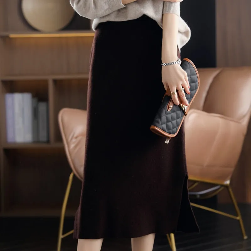 Casual Thick Cashmere Skirt