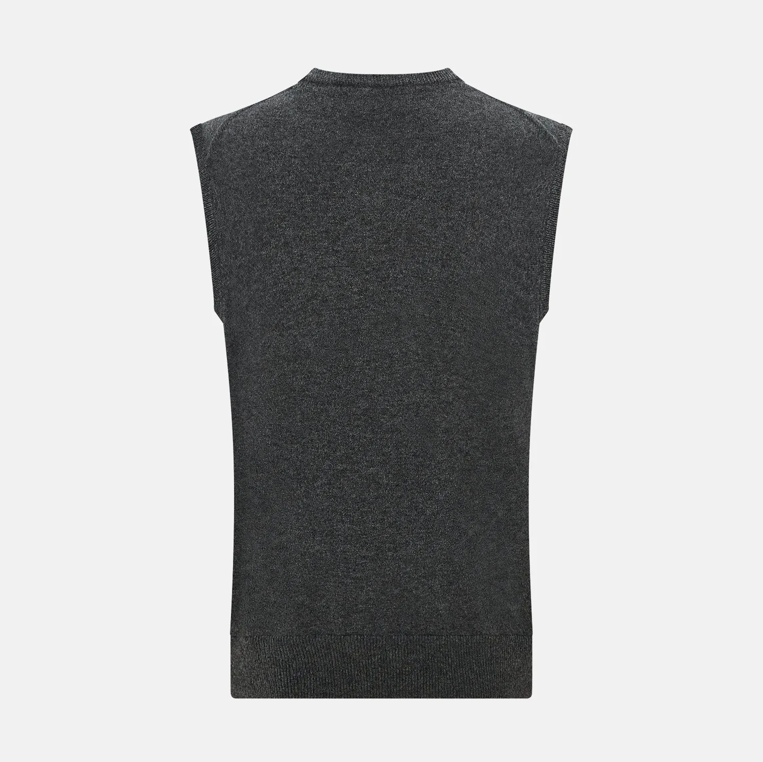 Charcoal Grey  Cashmere Round Neck Vest