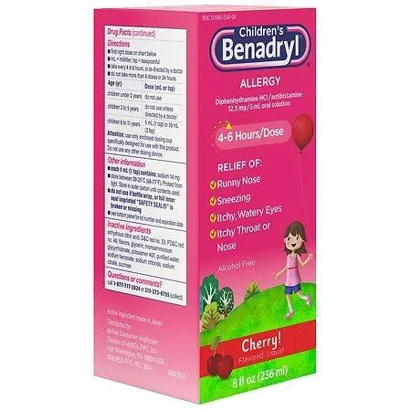 Children’s Benadryl Allergy Relief Liquid Medicine Cherry - 8 fl oz