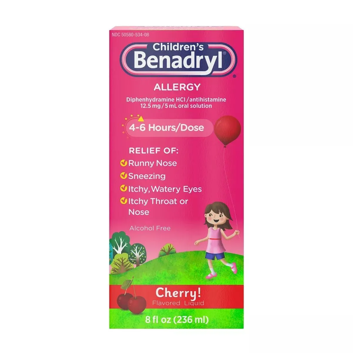 Children’s Benadryl Allergy Relief Liquid Medicine Cherry - 8 fl oz