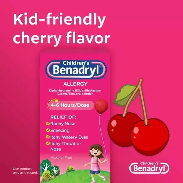 Children’s Benadryl Allergy Relief Liquid Medicine Cherry - 8 fl oz