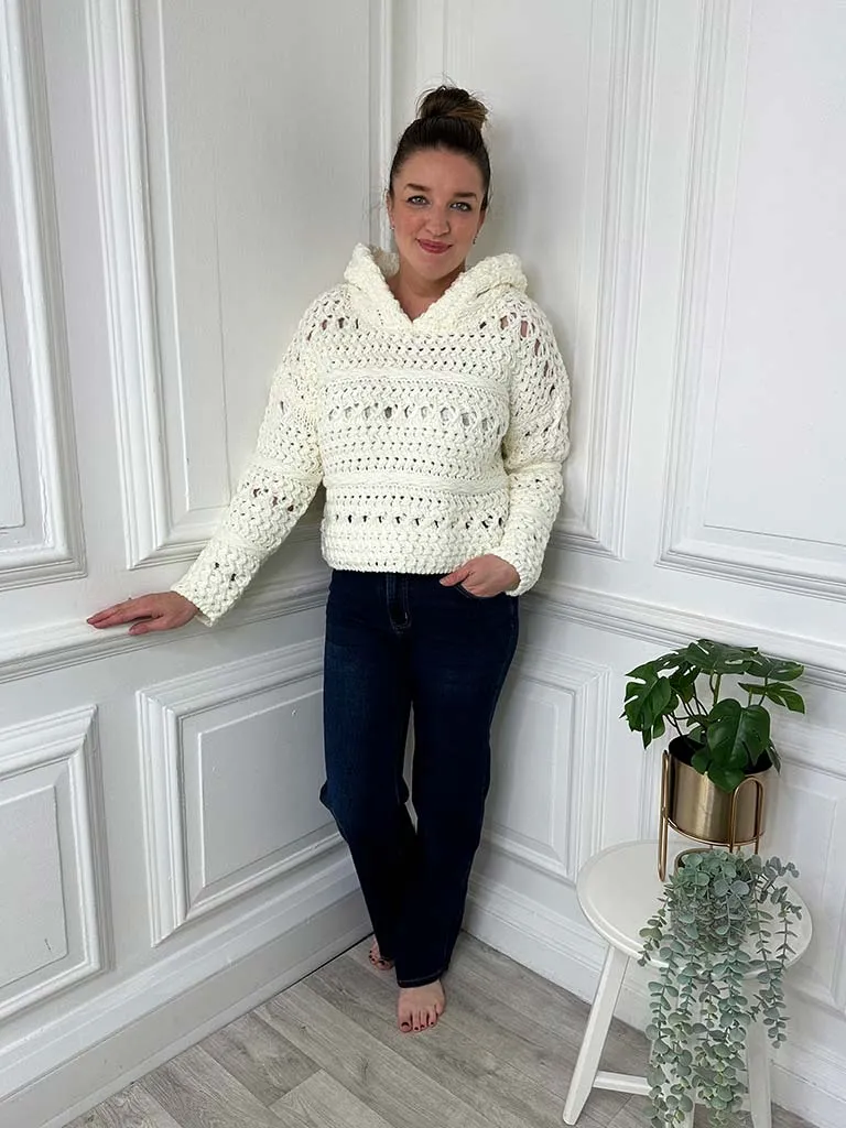 Chunky Knitted Hoody - Ivory