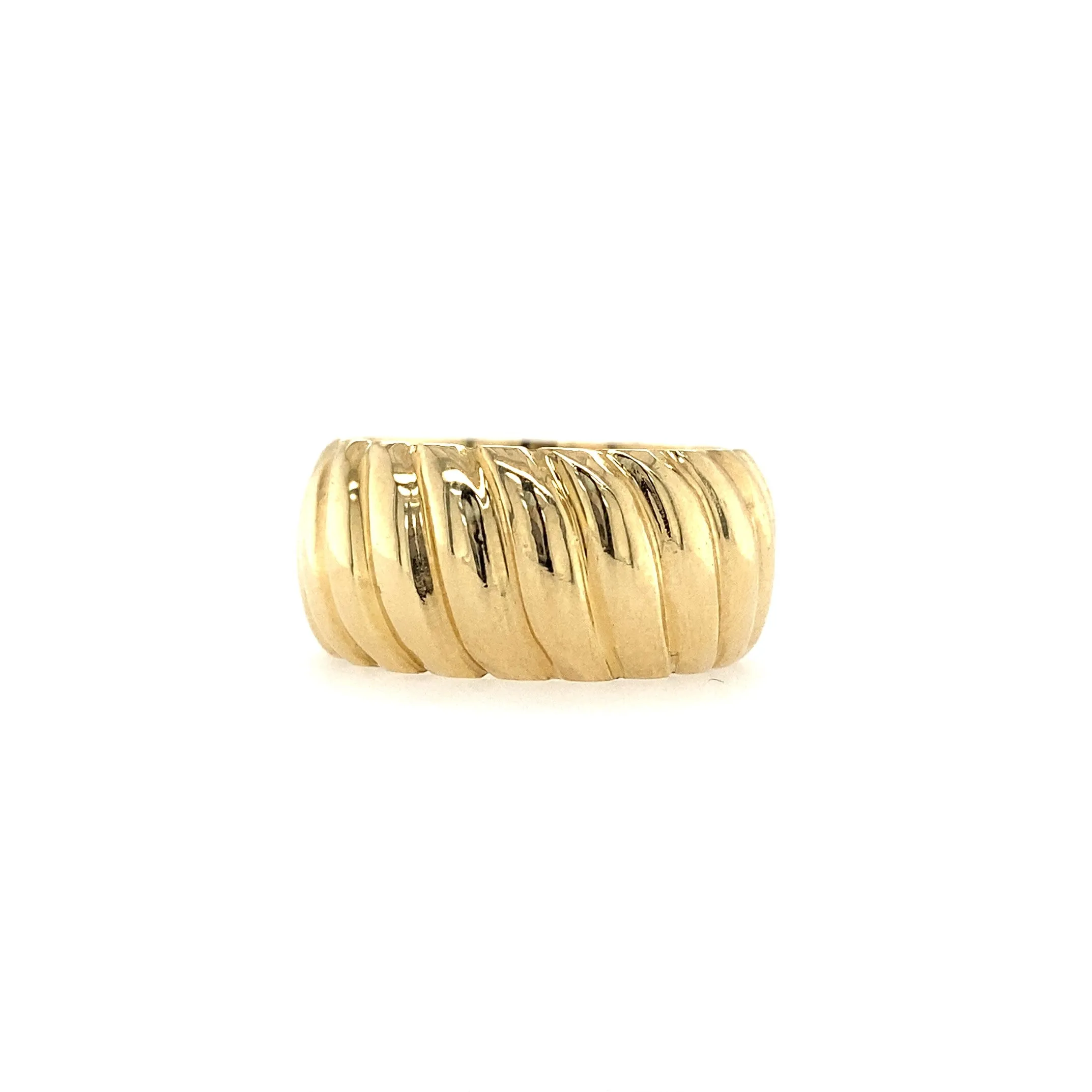 Chunky Wide Gold Croissant Ring