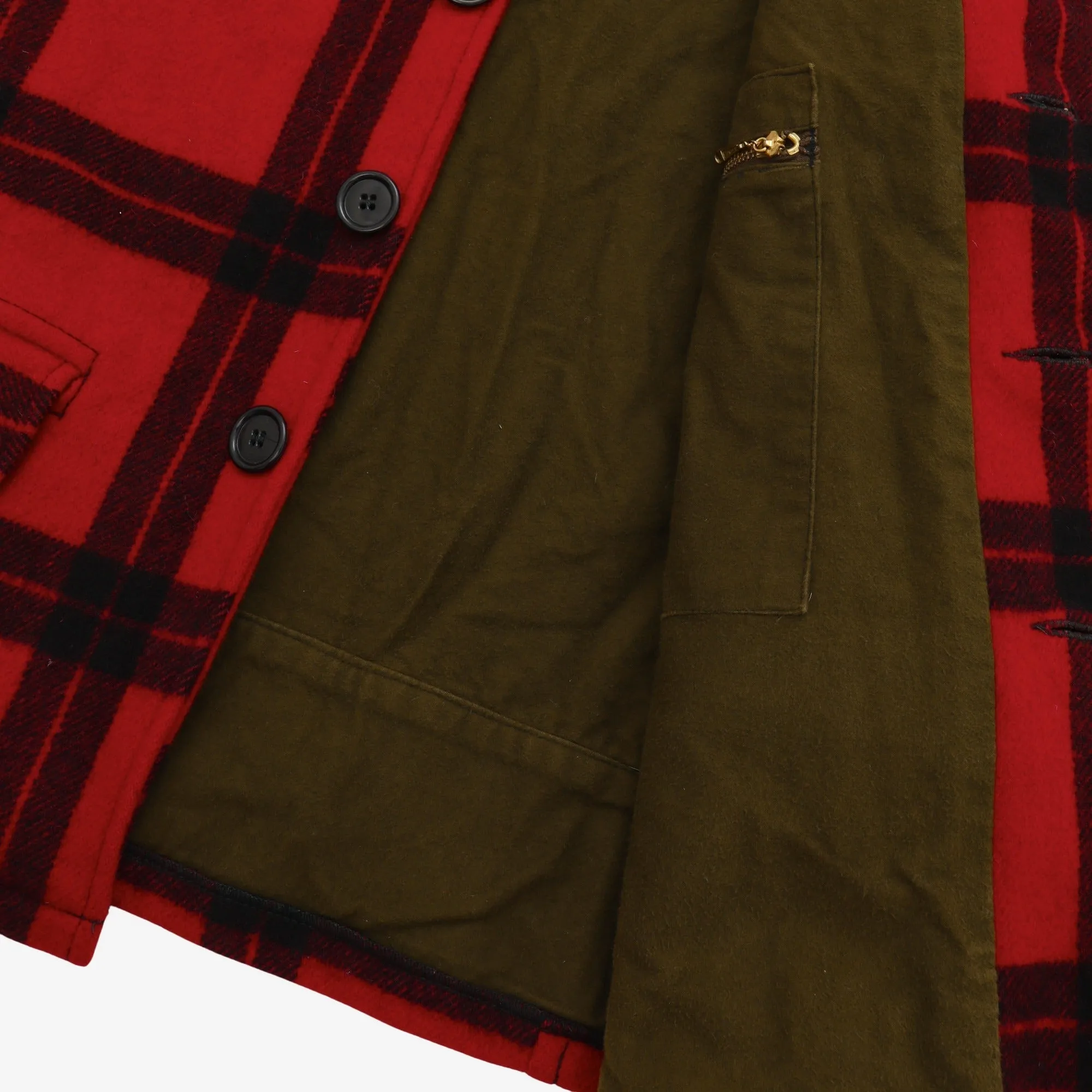 Classic Red Plaid Wool Hunting Jacket