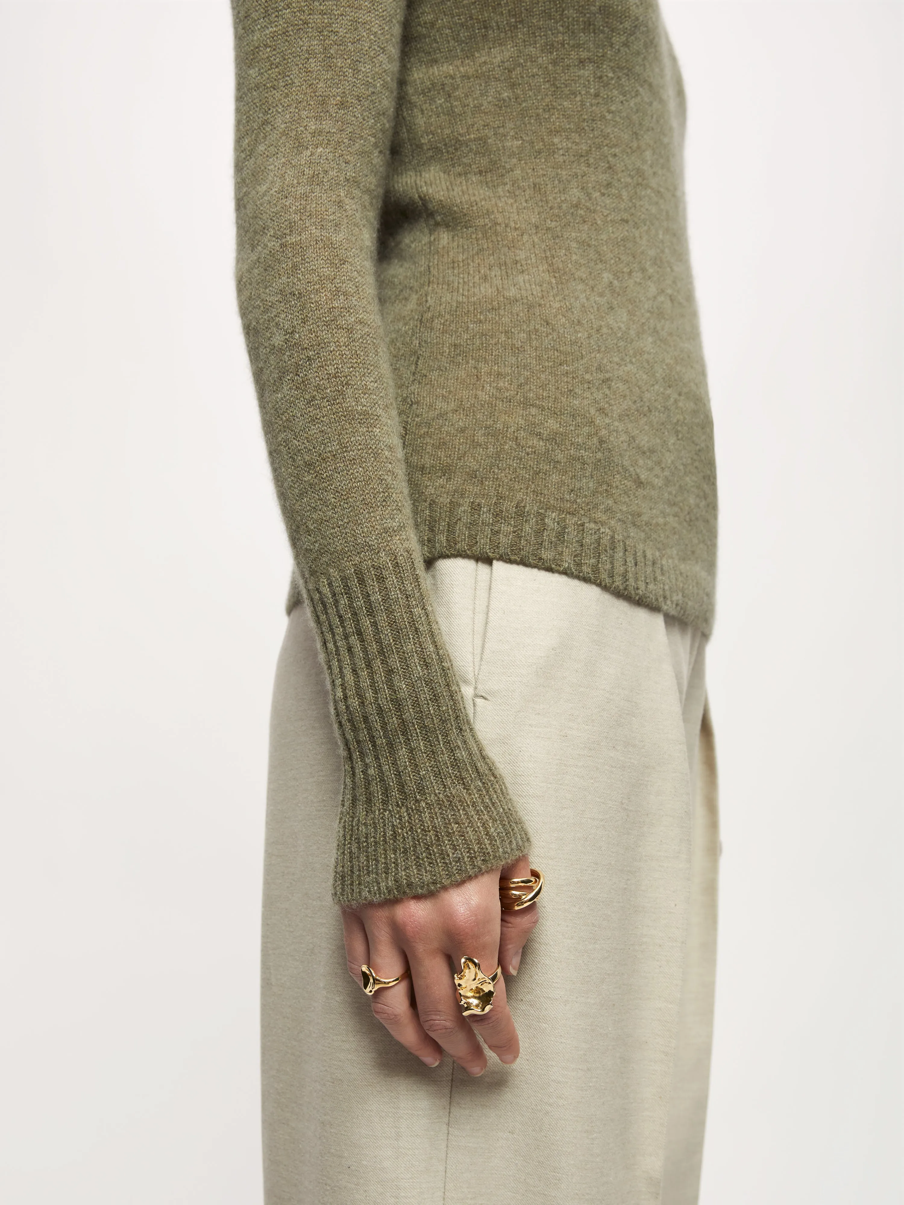 Cloud Cashmere Crew Jumper | Khaki