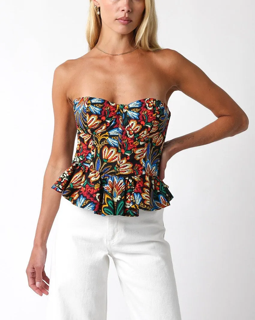 Cora Strapless Print Top