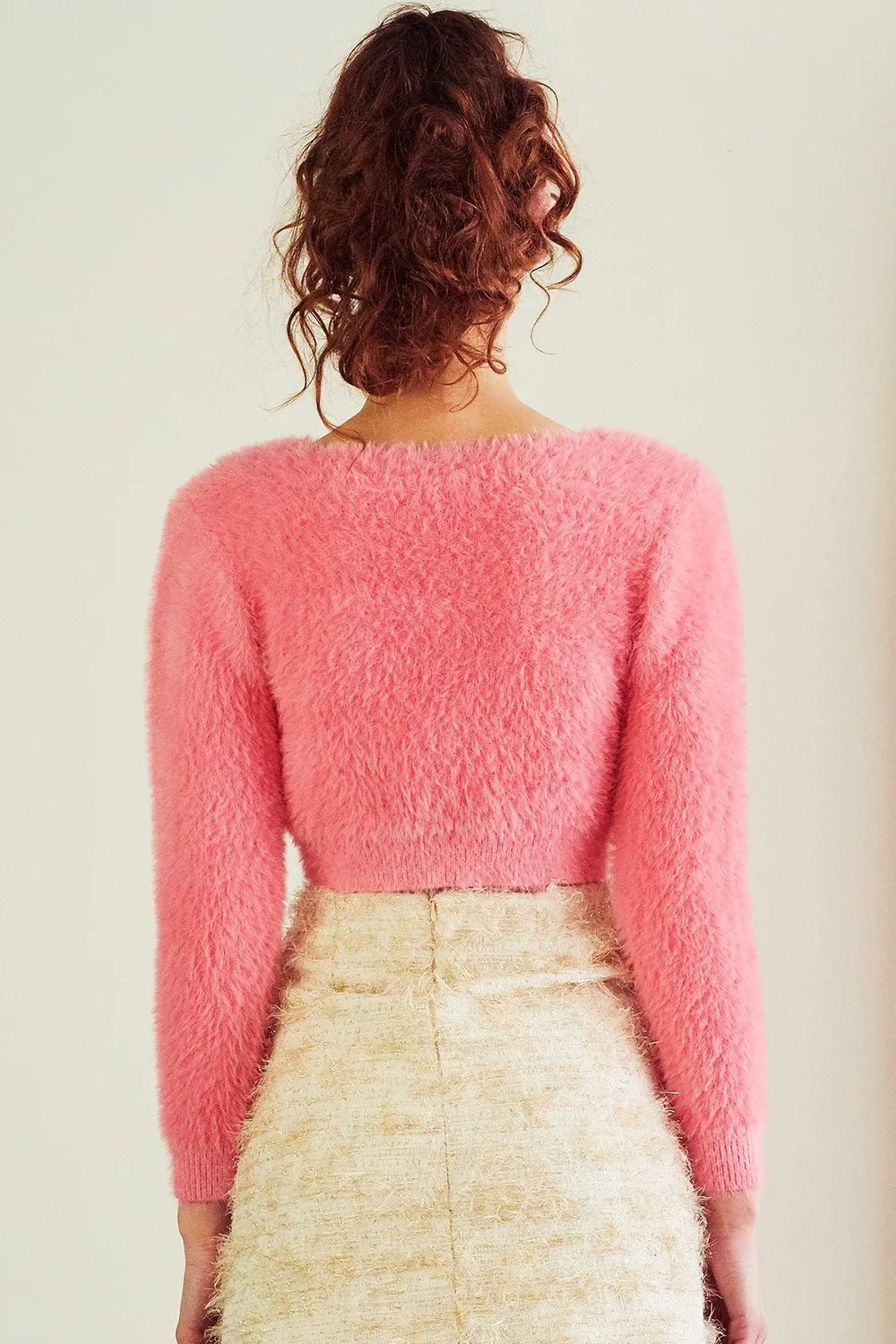 Dani Fuzzy Cropped Cardigan