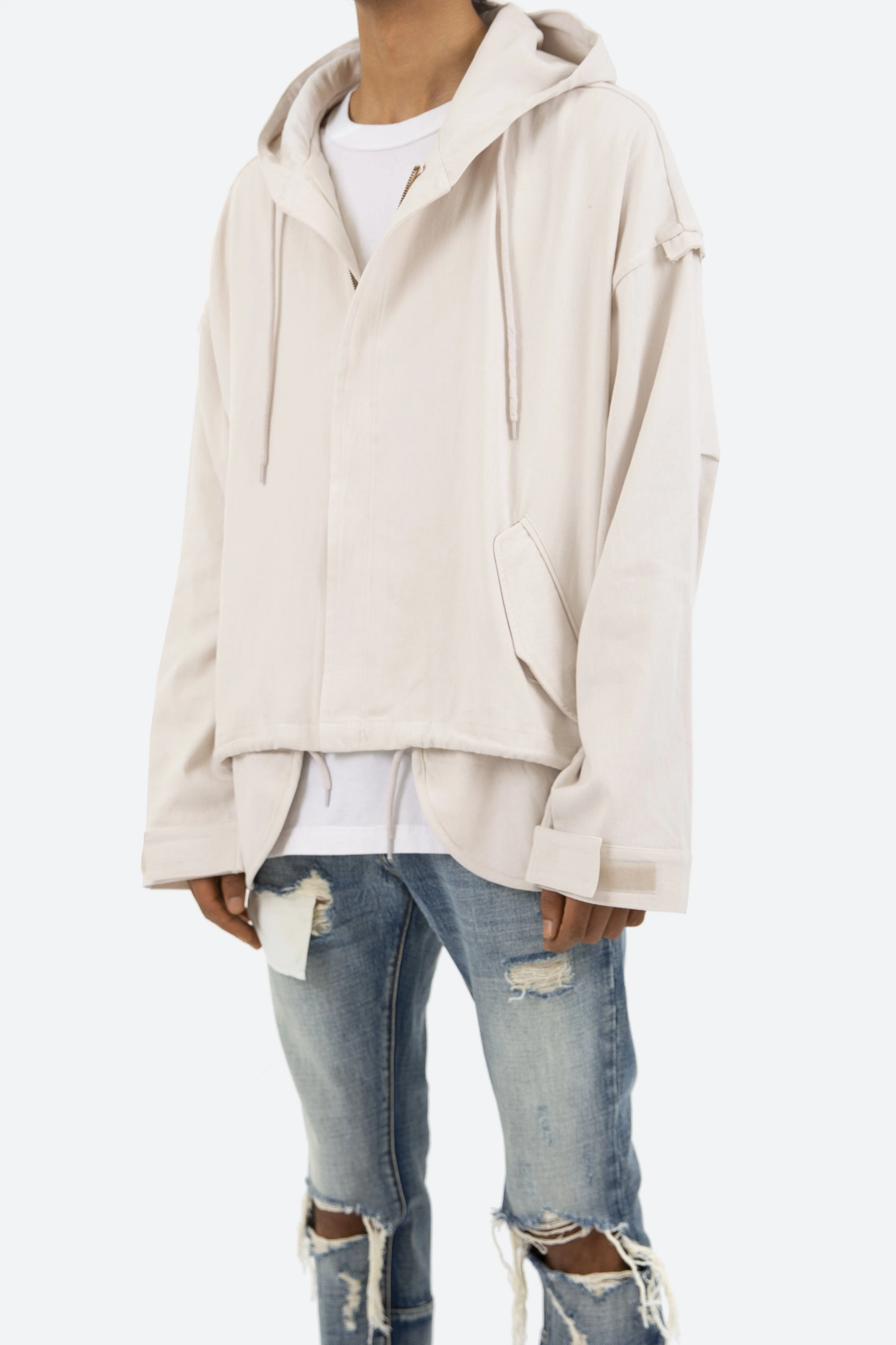 Deconstructed Twill Jacket - Pale Tan